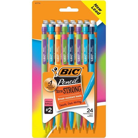 BIC Mechanical Pencils, w/Pocket Clip, .9mm, 24/PK, Assorted BICMPLWP241